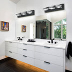 Matte Black Vanity Light Fixtures 3 Lights Up And Down LED Modern Bath
