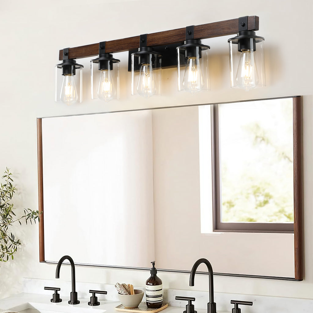 35 Rustic 5-Light Vanity Light
