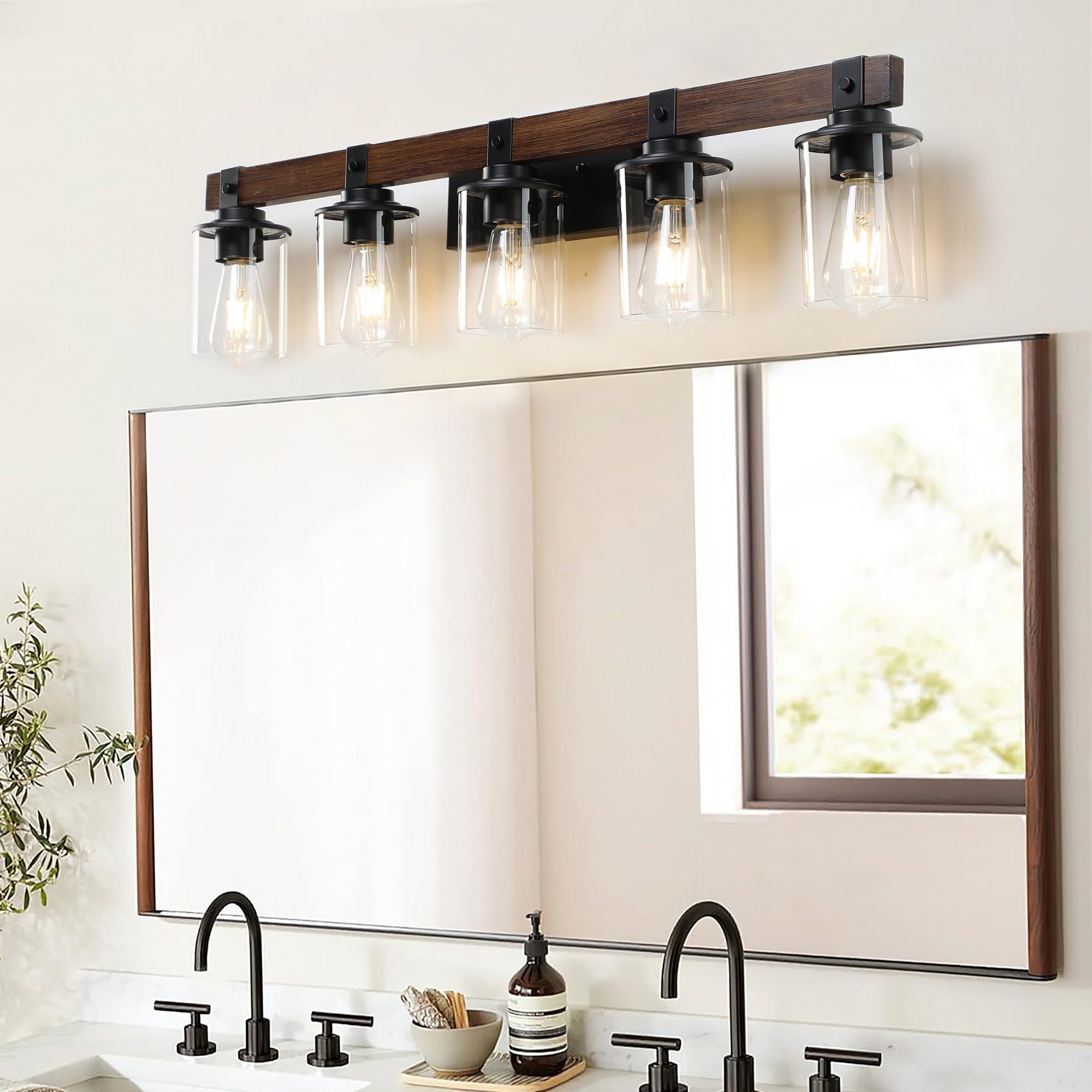 35 Rustic 5-Light Vanity Light