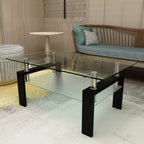 Rectangular Glass Coffee Table | 2-Layer Structure