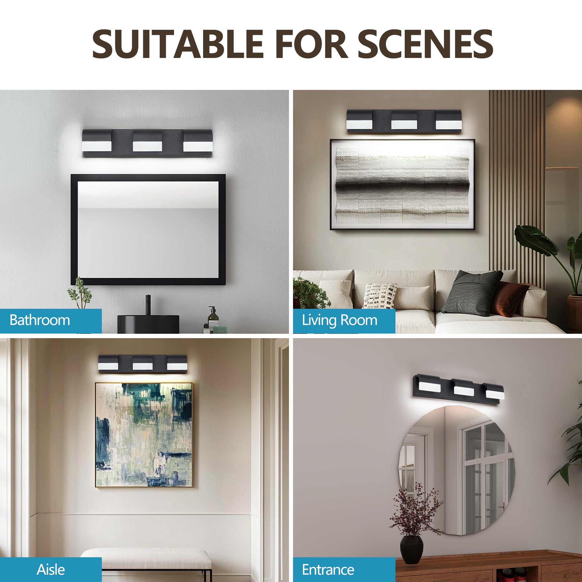 LED Contemporary Vanity Lights Fixture Bathroom Wall Light Over Mirror
