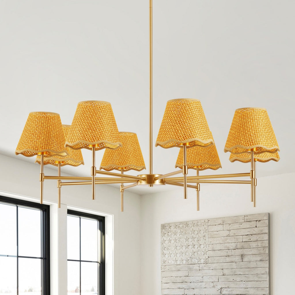 Golden Farmhouse Pendant Light 8-light Bohemian Pendant Light 38.6