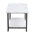 Modern Marble Coffee Table | 2-Tier Rectangular