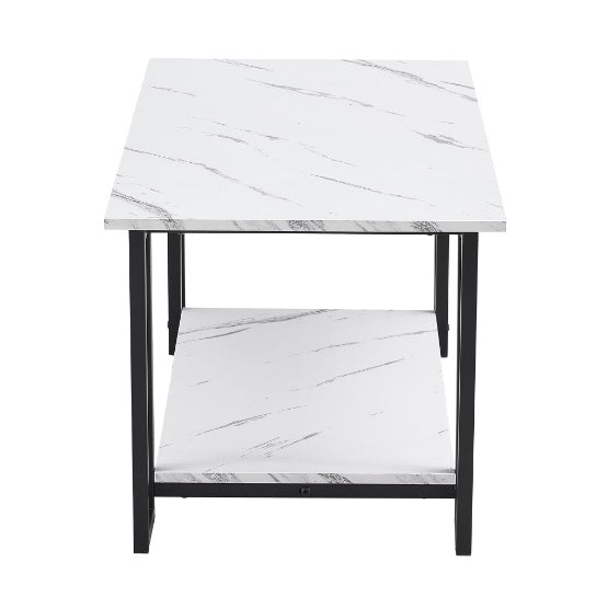 Modern Marble Coffee Table | 2-Tier Rectangular