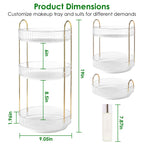 1 Set 3 Tier Rotating Makeup Organizer 360 Degree Spinning Perfume Cos