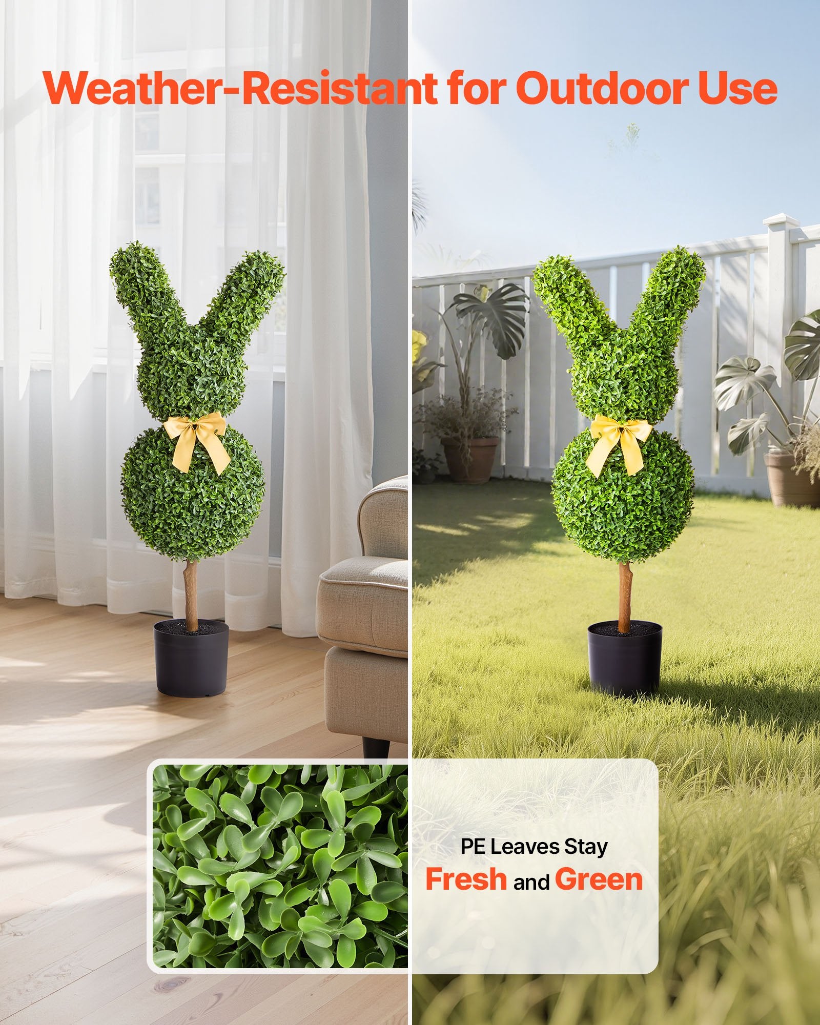Artificial Topiary Bunny-Shape Boxwood Ball