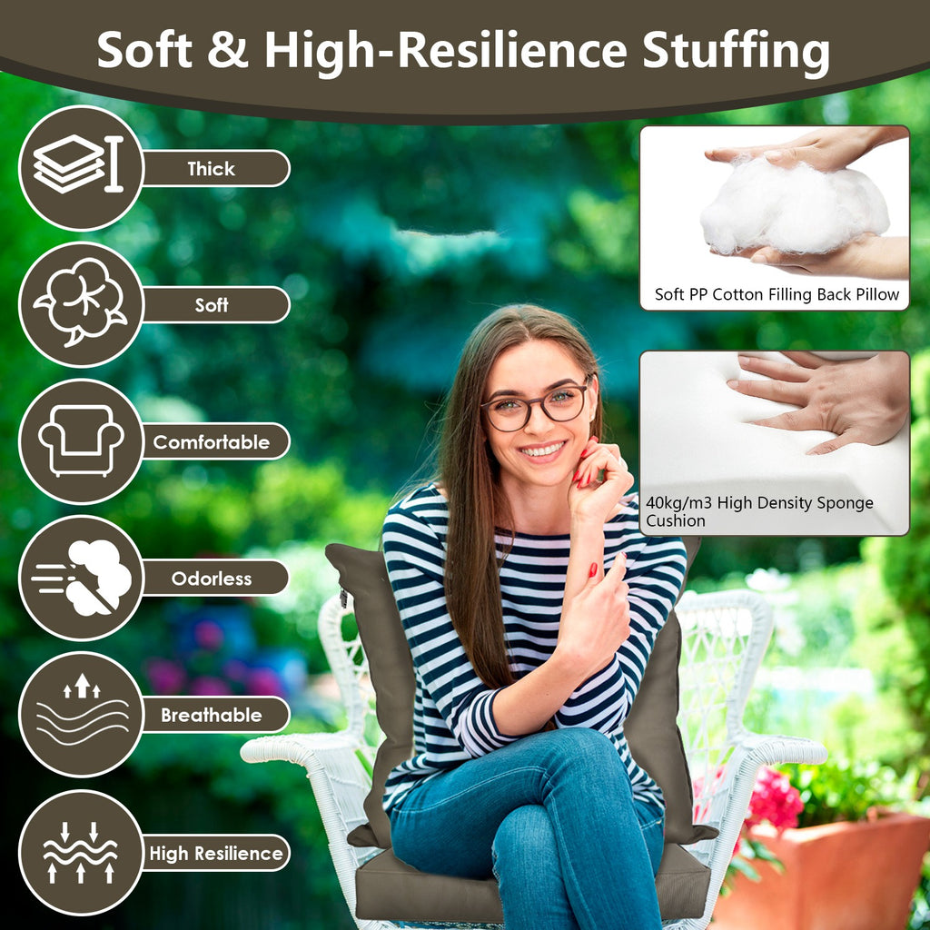 Outdoor Seat Cushion Set Waterproof Patio Furniture Cushion And Back P