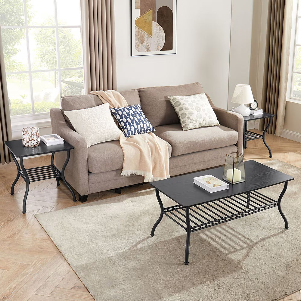 Retro Coffee Table Set | 2-Layer Structure