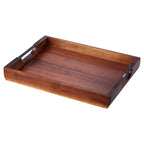 Serving Tray 17x12.2 Inch Acacia Food Serving Table Laptop Desk With H