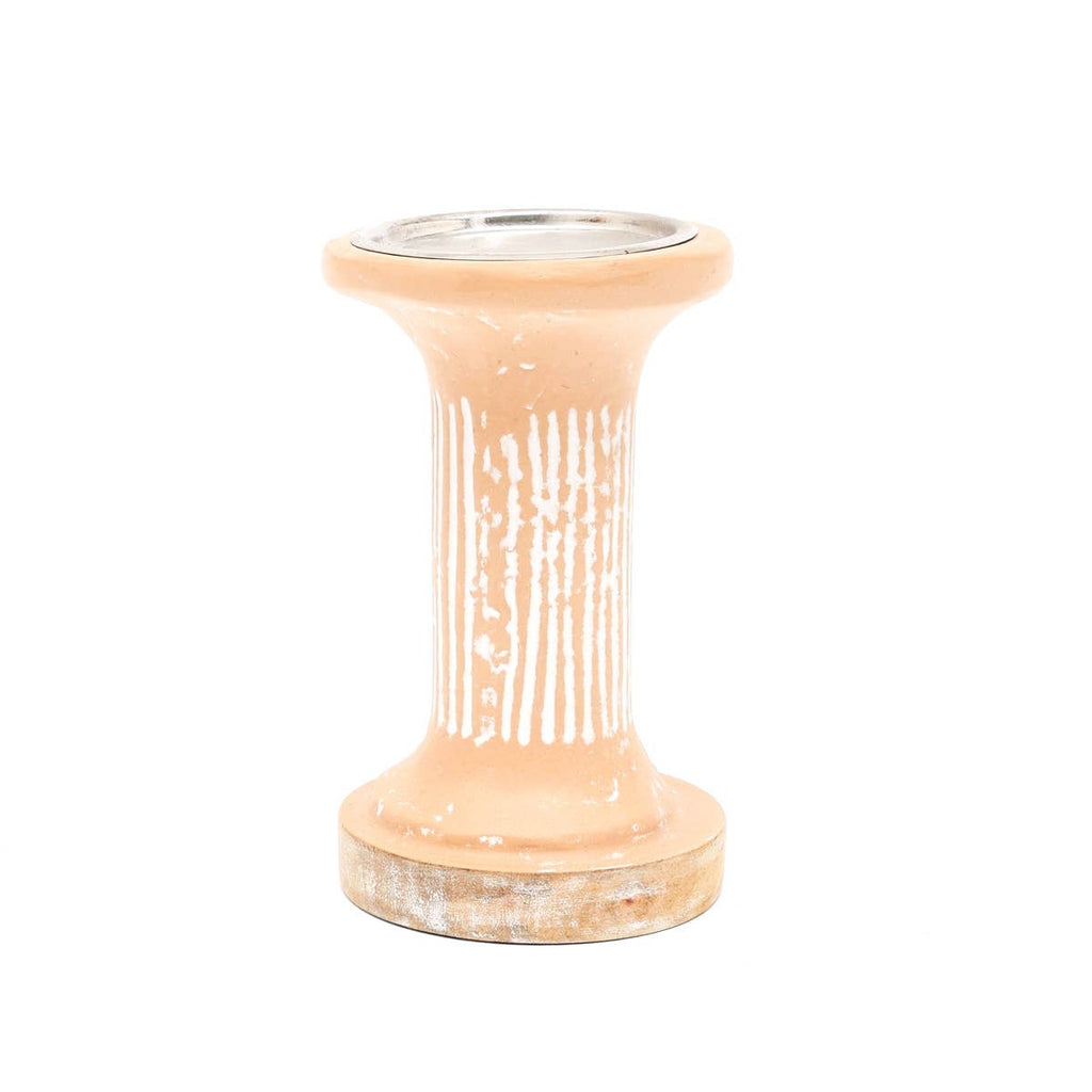 Brown EcoMix Pillar Tall Candle Holder -Sustainable Candle Stand For E