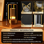 2pcs Portable Touch Control Table Lamp With 5000mAh Battery