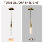 Gold Pendant Light, Modern Brass-Tone Ceiling Fixture