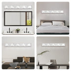 35 Modern Crystal 5-Light LED Wall Sconce -Elegant Chrome Bathroom Van