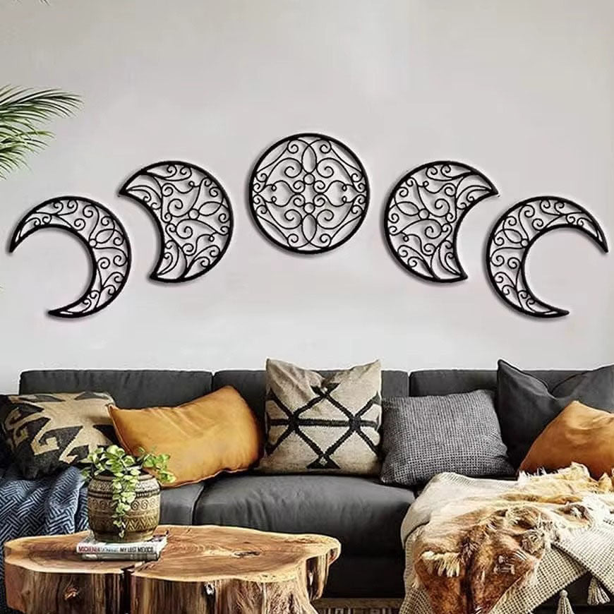 Crescent Moon Wall Art Set Of 5