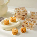 Cookie Shape Scented Candle Set 4PCS Coffee & Milk Aroma For Home Deco
