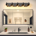 Bathroom Light Fixtures Over Mirror 5-Lights Bathroom Vanity Light Wit