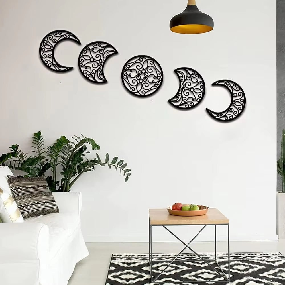 Crescent Moon Wall Art Set Of 5