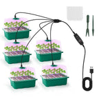 5Packs Seed Starter Tray For Spring Gardening With Grow Light Humidity