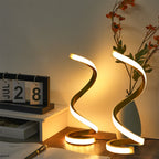 Spiral LED Desk Lamp, Dimmable 3-Color Bedside Light, Set of 2