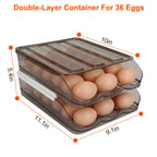 Egg Container Holder For Refrigerator Double Layer Egg Storage Box Wit
