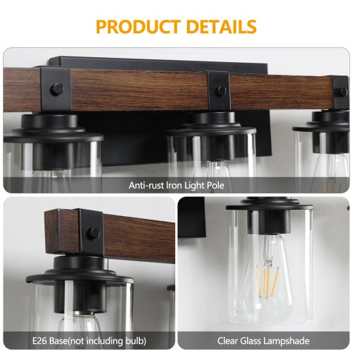 Rustic Bathroom Wall Lamp | 5 Light Fixture