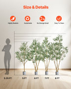 7FT Artificial Olive Tree Tall Fake Plant With Black Pot For Home Offi