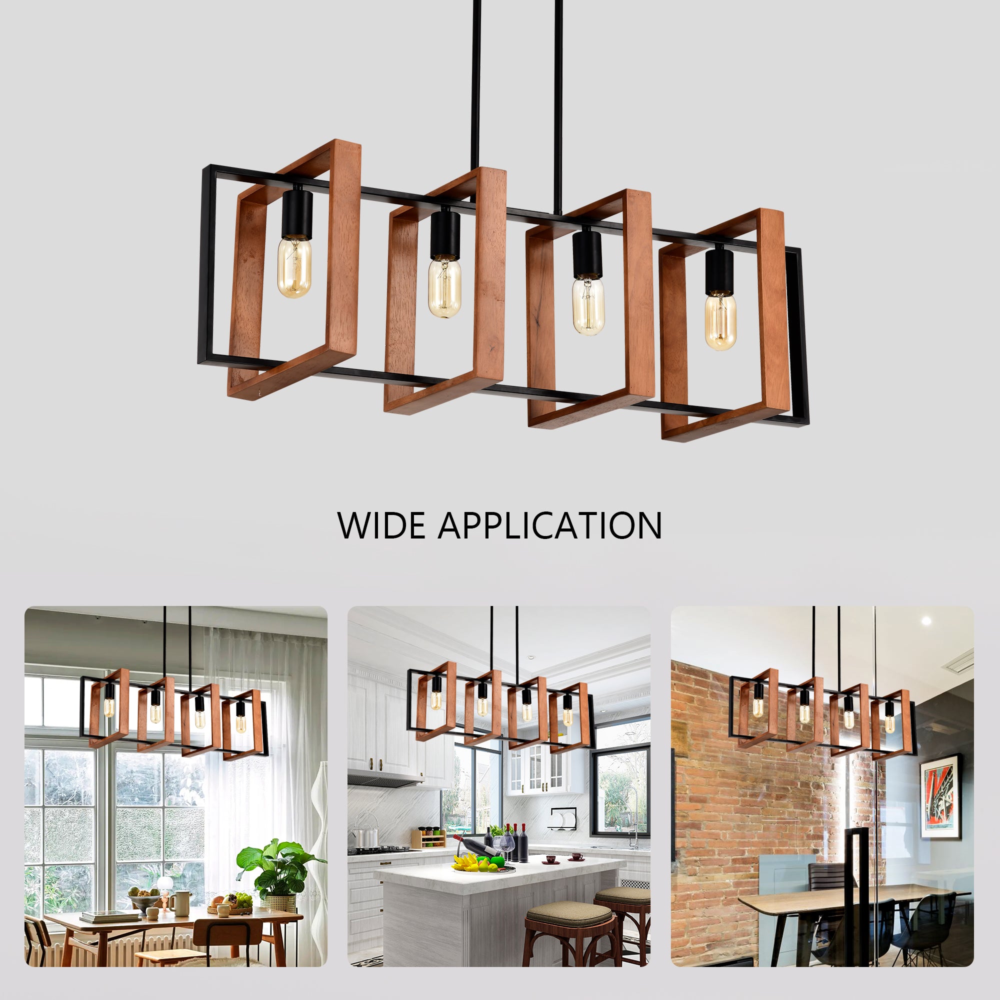 4-Light Kitchen Island Lights Pendant Light Farmhouse Dining Room Ligh