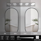 37 Modern 5-Light LED Vanity Light Fixture - Chrome Finish With Acryli