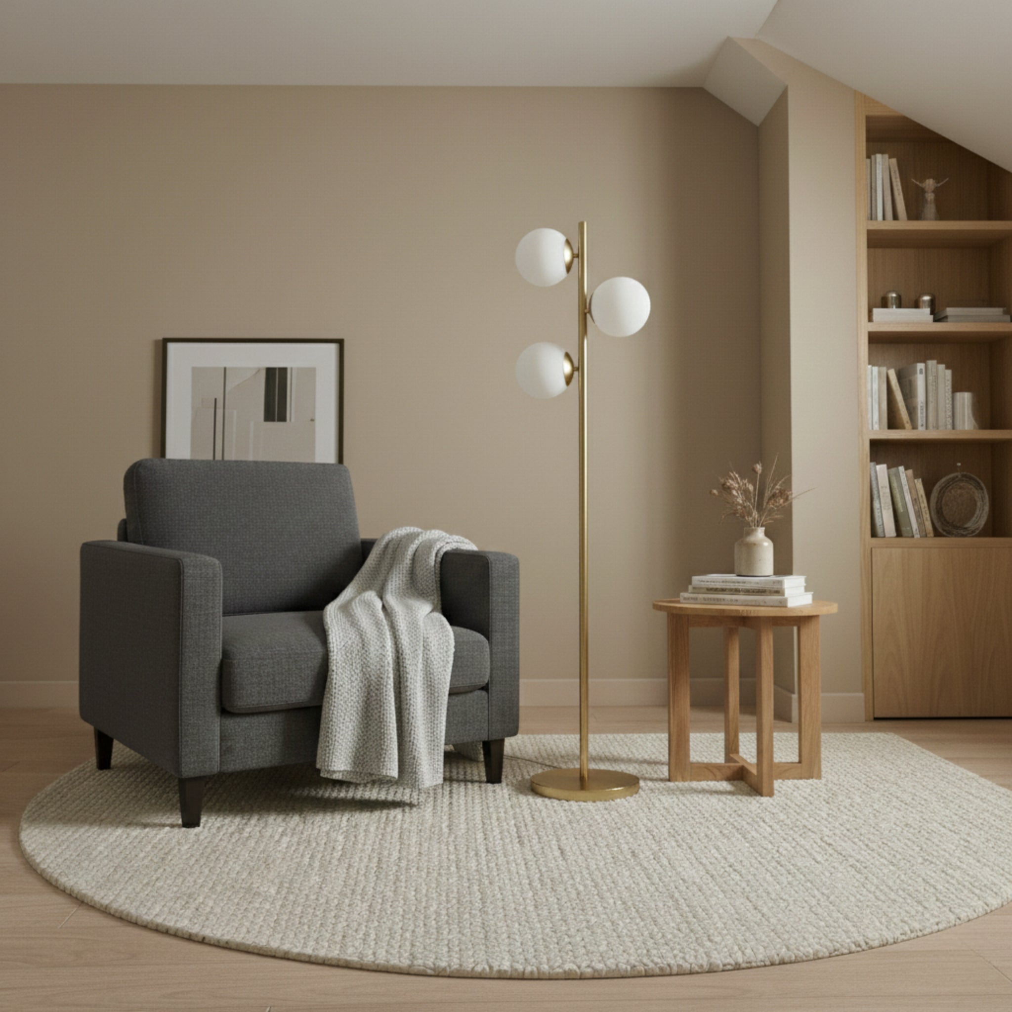 Brilliance Modern Gold Brush Floor Lamp