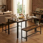 Dining Table 2 Benches Set  | Modern Design