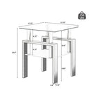 Modern Glass Coffee Table Set | Square Design