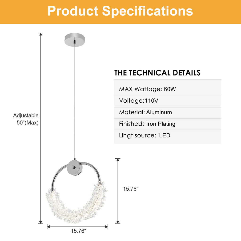Modern Crystal Chandelier Bedside Lamp Cristal LED Hanging Bar Lightin