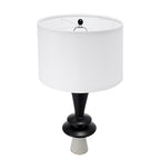 D15x26.7 Black Aluminum Table Lamp With Two Varying Disc Accents And W