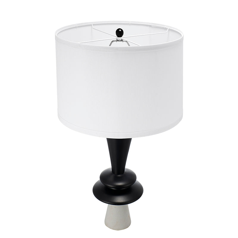D15x26.7 Black Aluminum Table Lamp With Two Varying Disc Accents And W