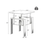 Square Tempered Glass Coffee Table Set | Lift-Top Design