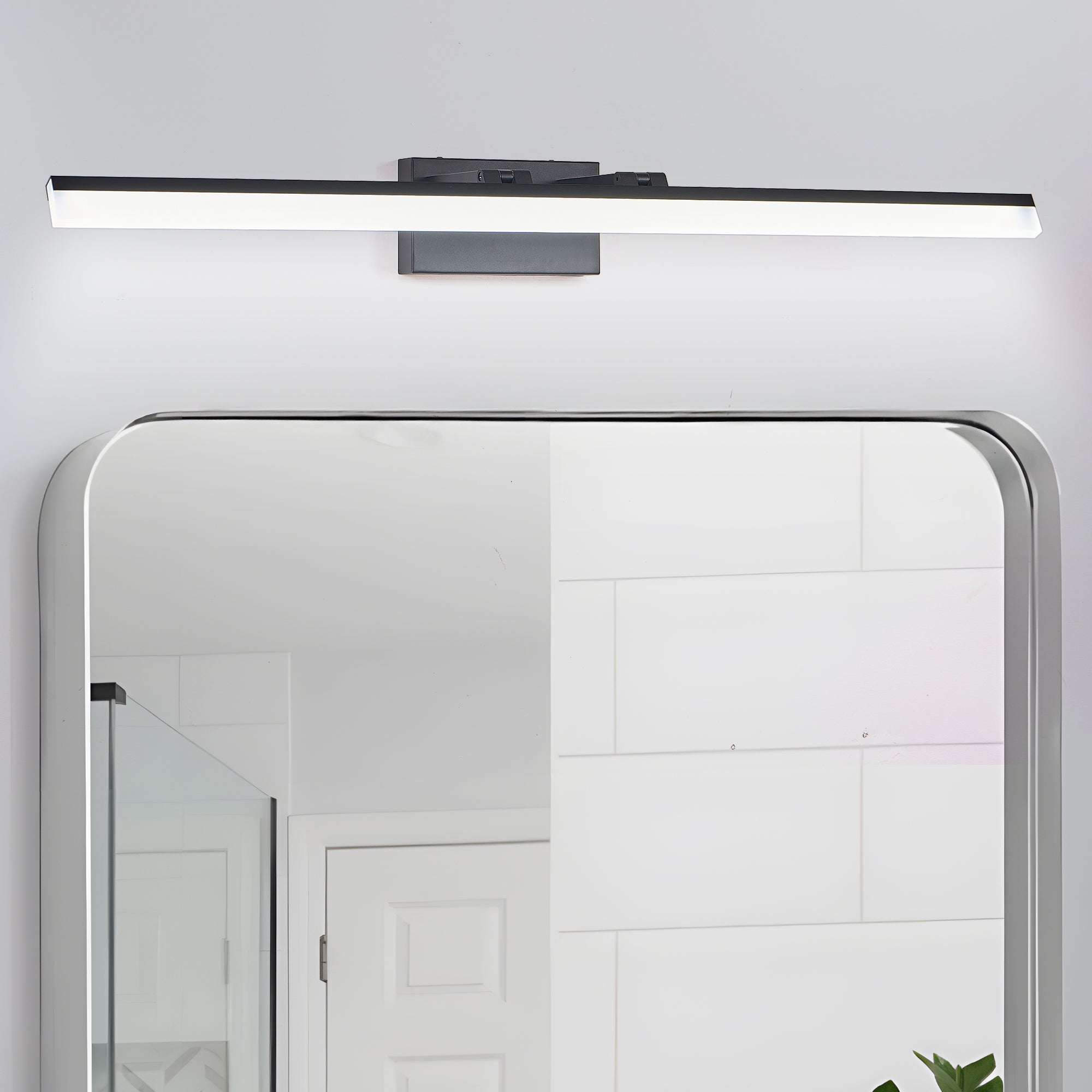 39 Inch Modern LED Bathroom Vanity Light -Sleek Black Metal Wall Light