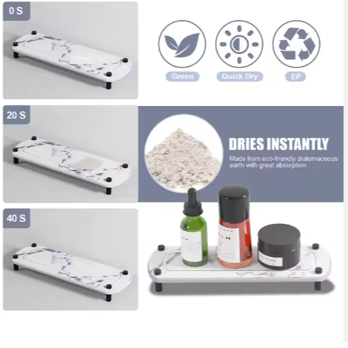 Diatomaceous Earth Sink Tray Stone Home Sink Caddy Kitchen Bathroom In