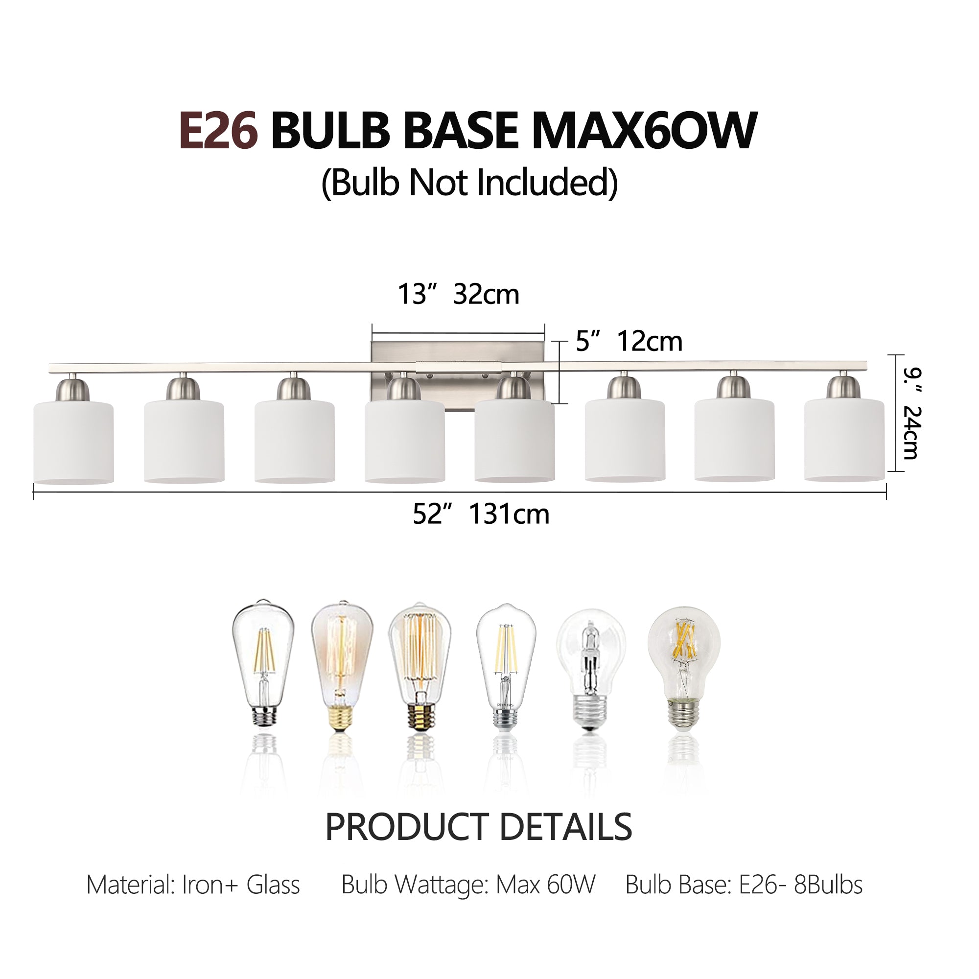 8-Light Bathroom Light Fixtures