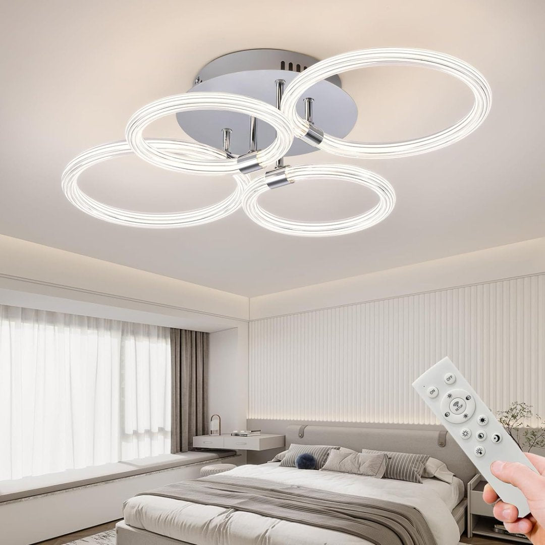Modern LED Ceiling Light, 4-Head Acrylic Flush Mount