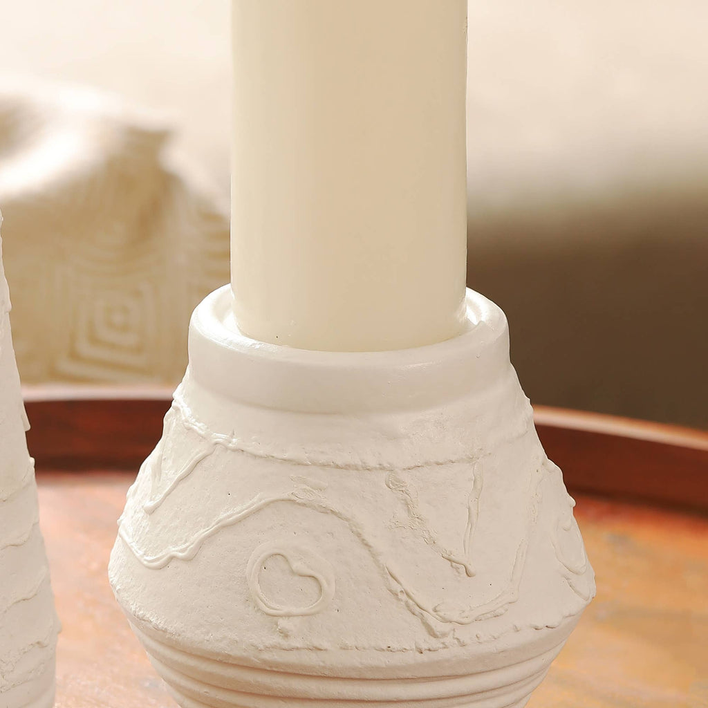 Organic Pattern Terracotta Candle Holder 5.2x5.2x5.5'' Rustic Candle S