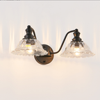 20 Inch 2-Light Vintage Bathroom Wall Sconce - Elegant Black Metal And