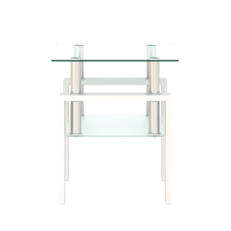 White Glass Coffee Table |  2-Layer Design