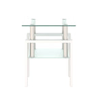 White Glass Coffee Table |  2-Layer Design