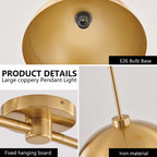 41inch Industrial Modern Copper Color Double Pendant Light Adjustable