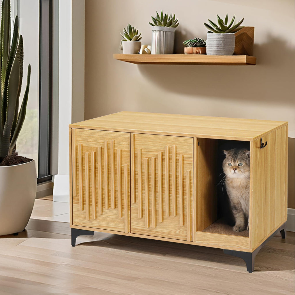 Modern Cat Litter Box Cabinet |  Scratch Pad