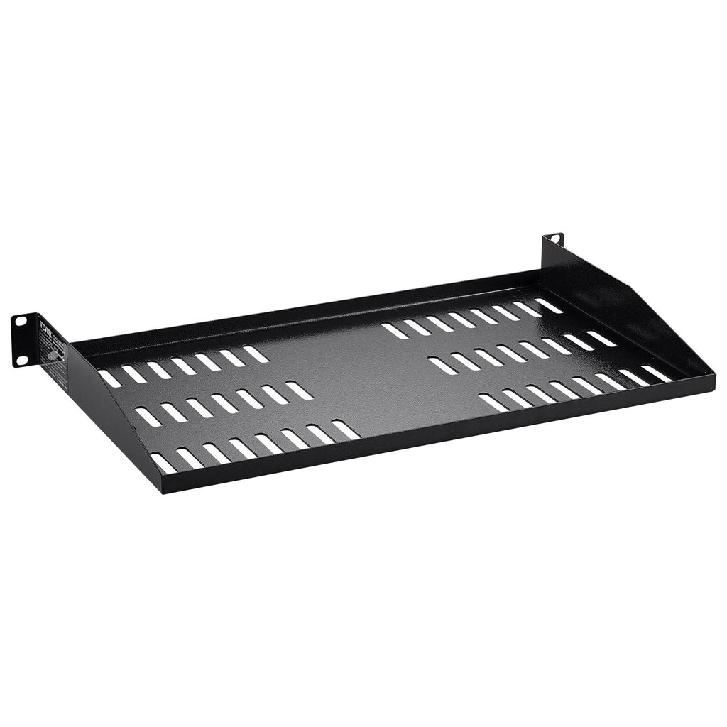 VEVOR 2PCS 1U Server Rack Shelf Depth Vented Rack Mount Shelf Tray
