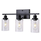 1Pc 3-Light Wall Sconce Lighting With Clear Glass Shade Bathroom Vanit