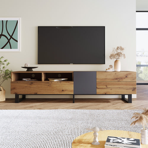 Solid Wood TV Console | Double Storage