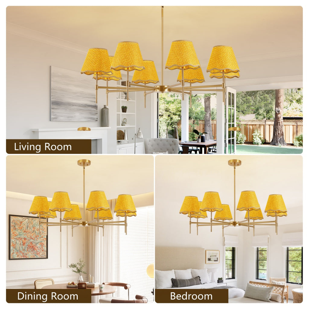 Golden Farmhouse Pendant Light 8-light Bohemian Pendant Light 38.6