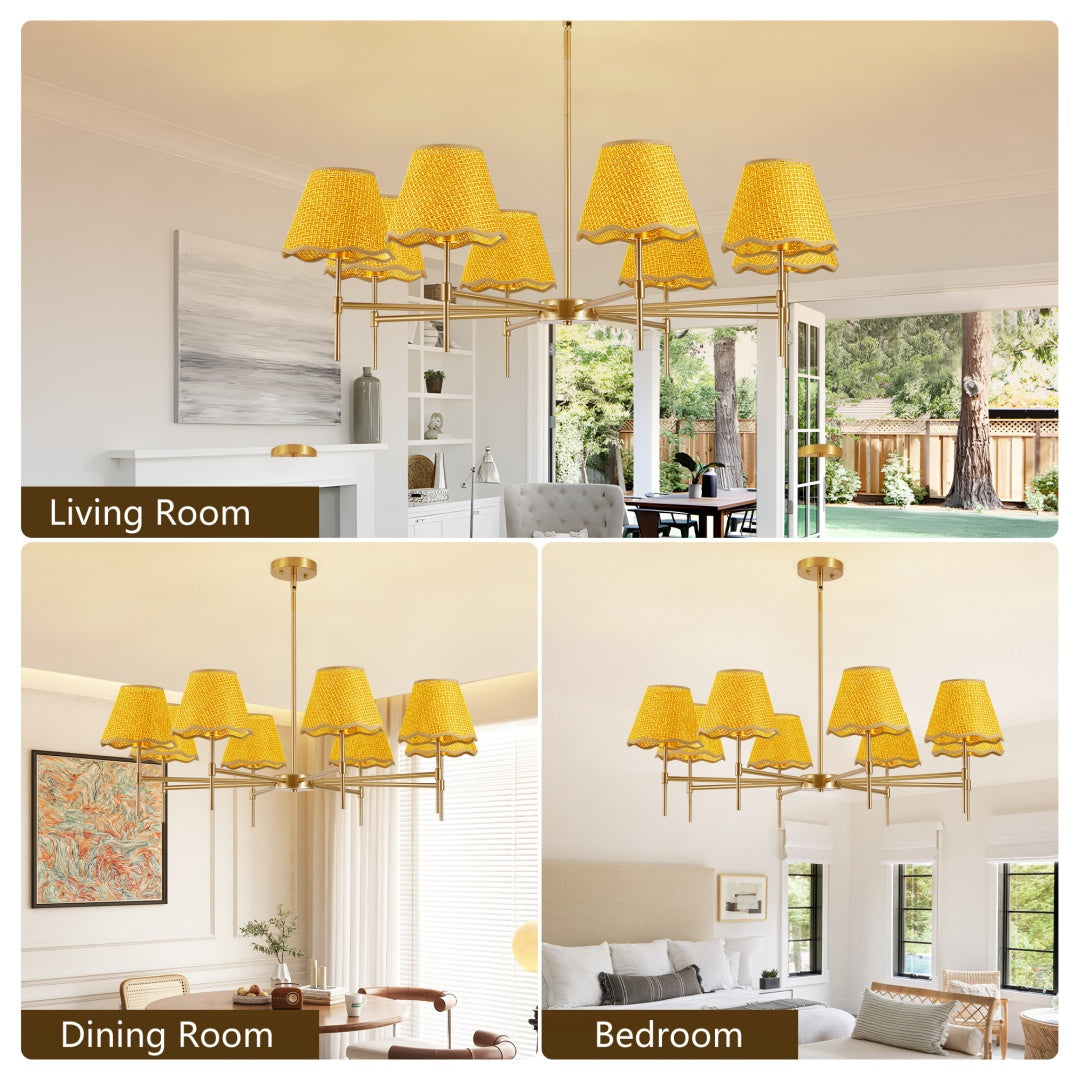 Golden Farmhouse Pendant Light 8-light Bohemian Pendant Light 38.6
